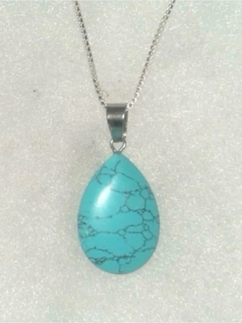 Sterling silver natural crystal necklace 18”